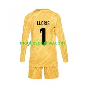 Completo Calcio Francia Hugo Lloris 1 Portiere Bambino Divisa Prima Euro 2024 ML